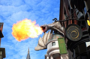Fire-breathing atop Gringotts