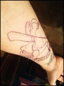 Tattoo stencil applied to my forearm