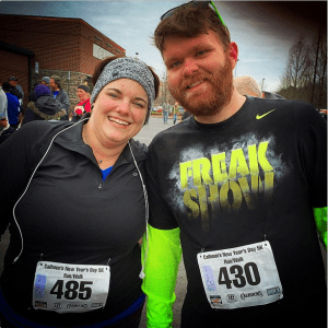 Post race with Alli at the Calhoun's New Year's Day 5k on January 1, 2015