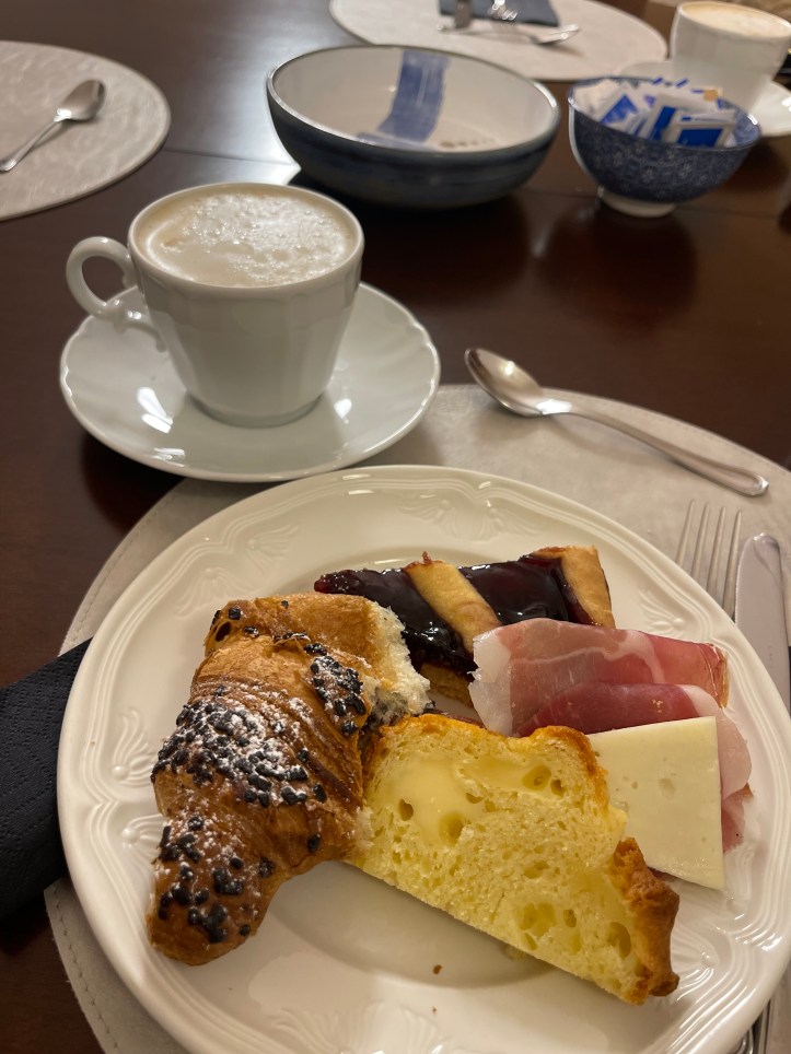 A perfect continental breakfast at Hotel Palazzo Piccolomini; Orvieto, Italy