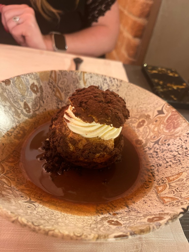 Chocolate Beignets with Mousse at Podera la Rocca Agriturismo in Montepulciano, Italy