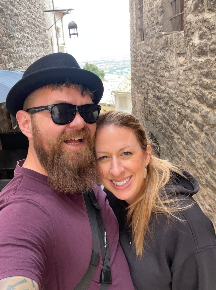 Us in an alley in Assisi