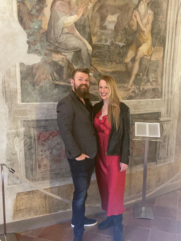 Photo of me and my hot wife before dinner in Assisi