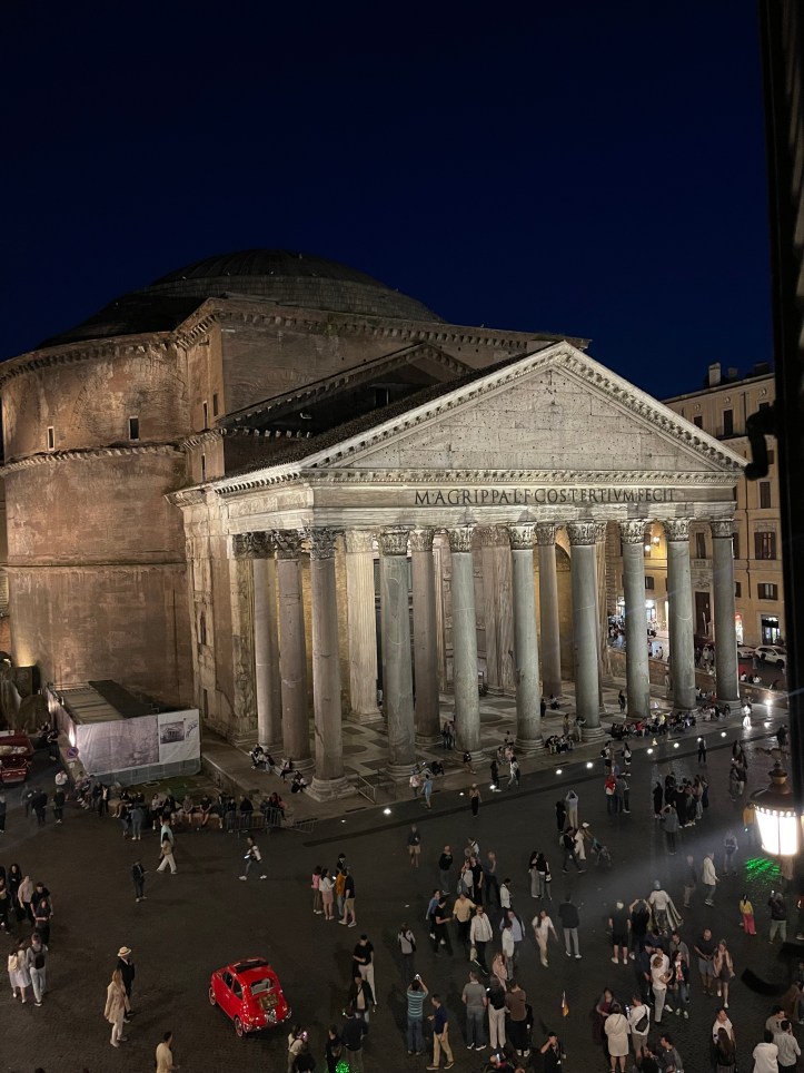 The Roman Pantheon, as viewed from our hotel room window.