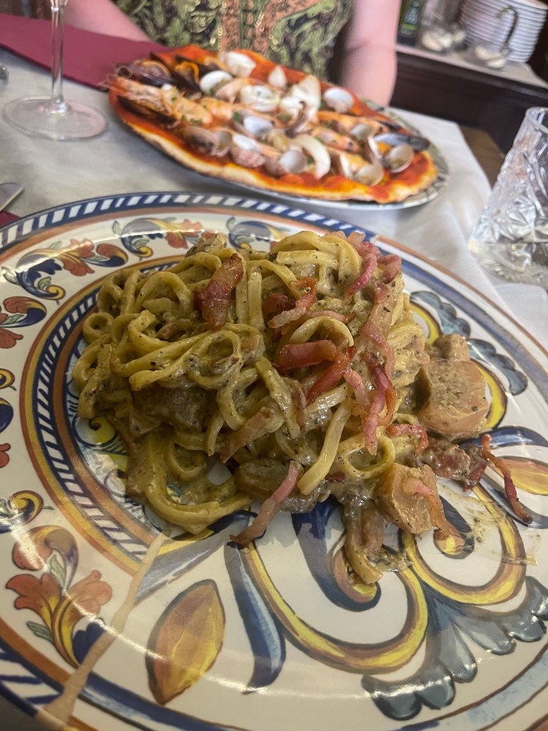 My beautiful truffle carbonara in Rome.
