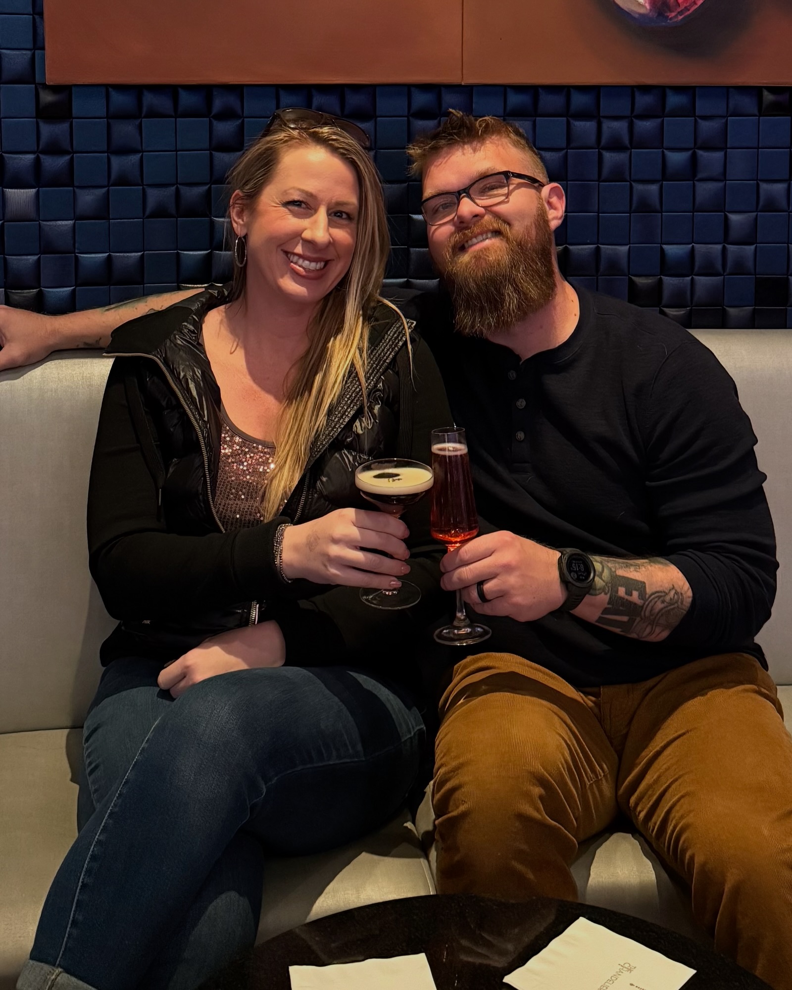 Enjoying Cocktails at the Chandelier