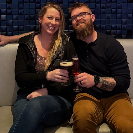 Enjoying Cocktails at the Chandelier