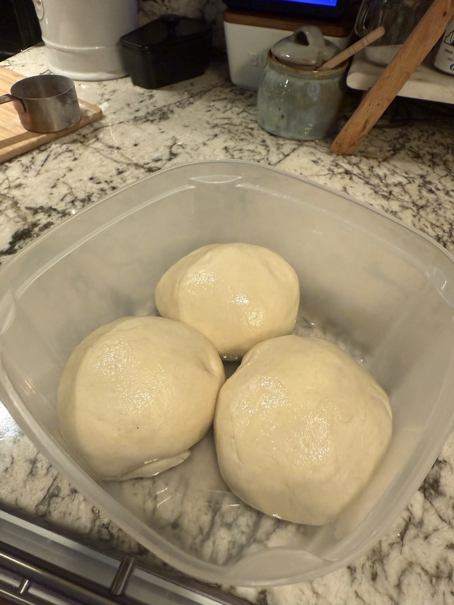Dough before fermentation.