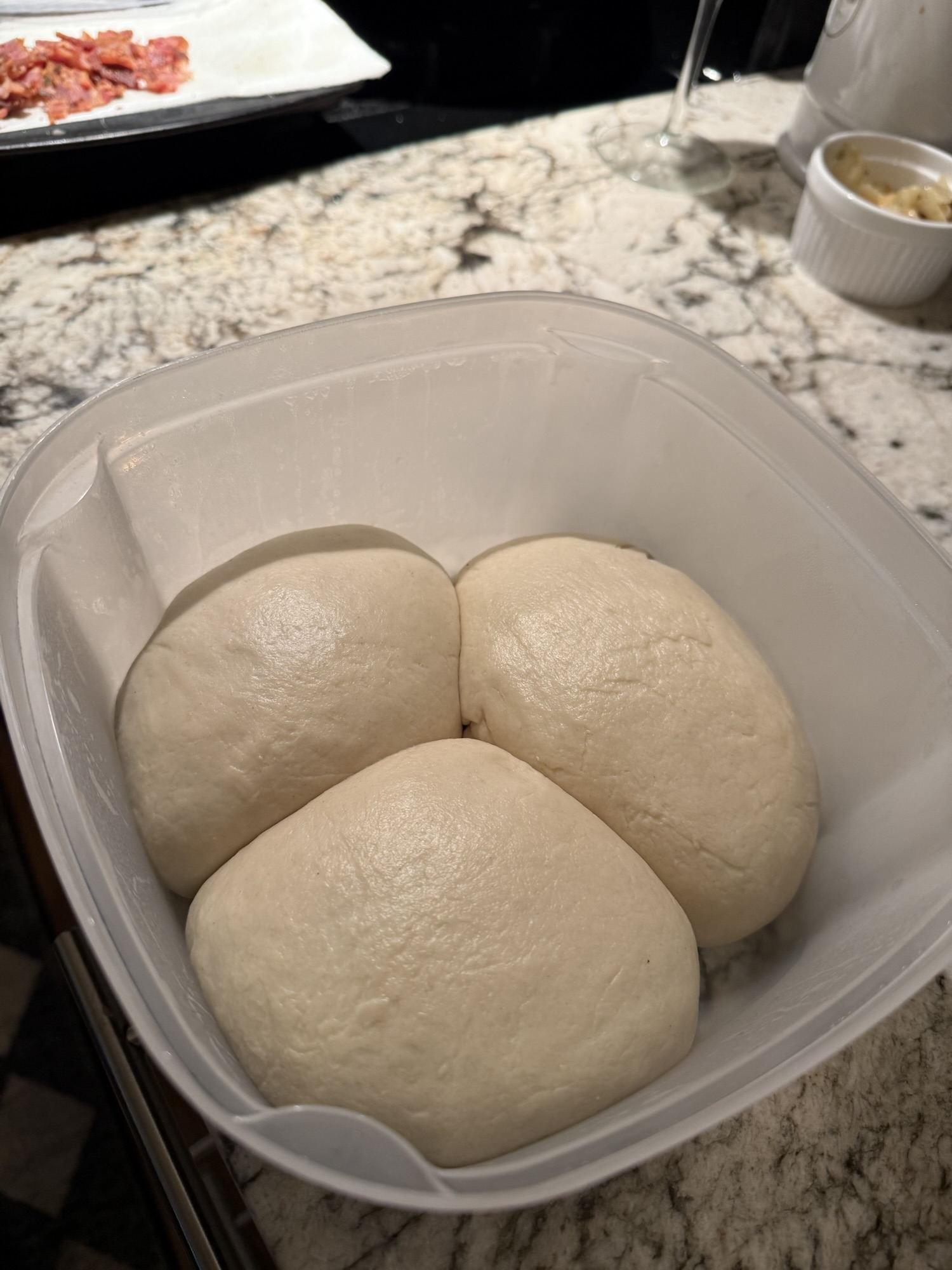 Dough after fermentation.