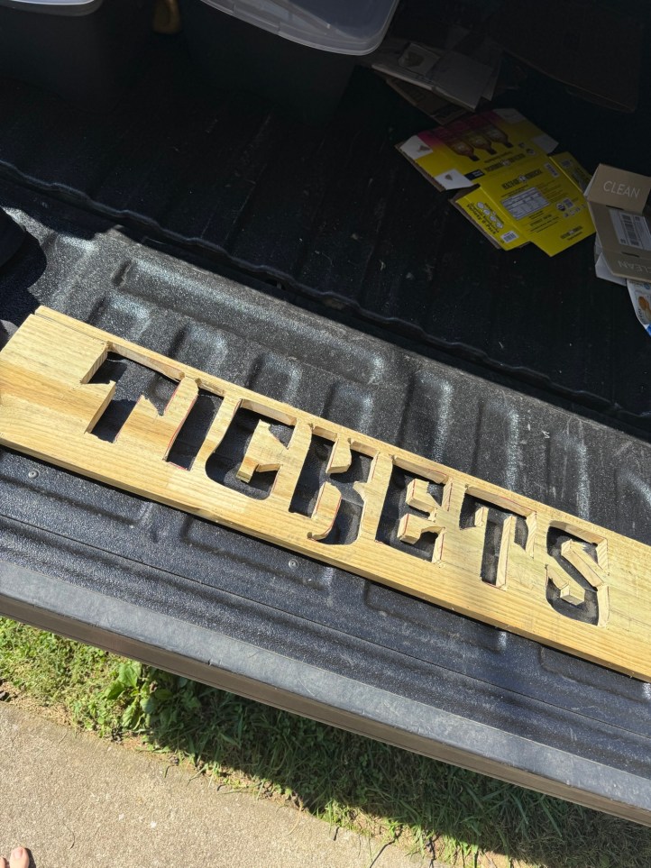 Ticket Sign Cut Out