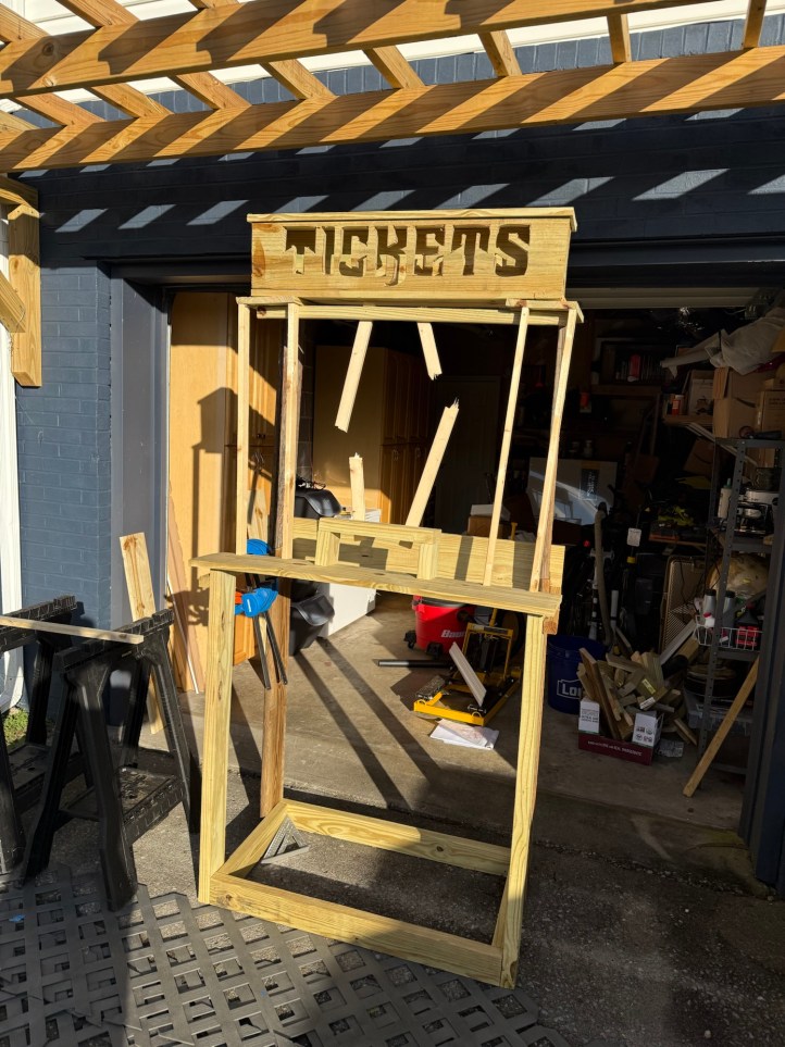 Whole ticket booth, unpainted